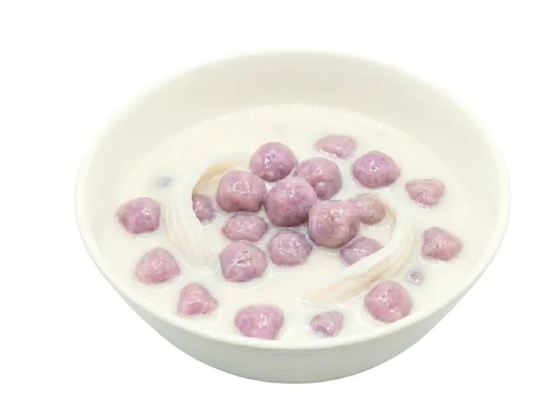 บัวลอยเผือกมะพร้าวอ่อน กะทิสดหอมหวานมัน ใส่เนื้อมะพร้าวอ่อนและเผือกแท้ ปิดท้ายมื้ออร่อย ร้านคัม ขอนแก่น Bua Loy Taro with Young Coconut at Come Khon Kaen